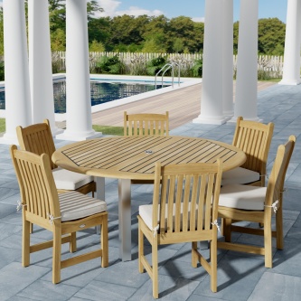 7pc Round Vogue Side Chair Dining Set