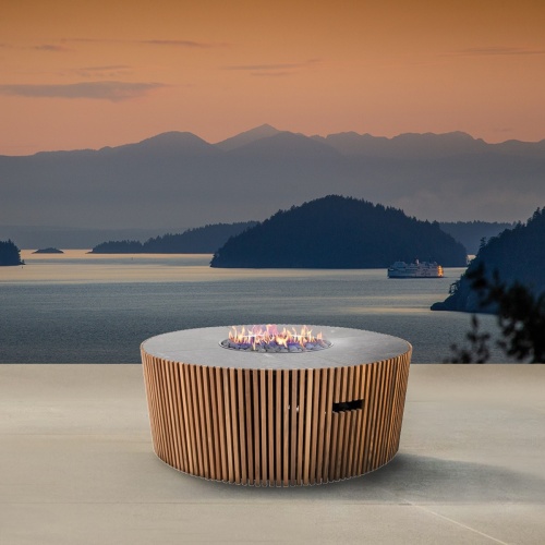 Buckingham Fire Pit Teak Bench Set - Picture D