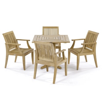 5pc Laguna Pyramid Teak Dining Set