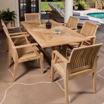 7pc Pyramid Teak Dining Set