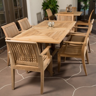 7pc Pyramid Teak Dining Set