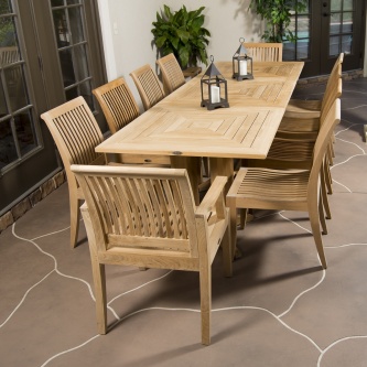 Pyramid Teak Dining Set for 10