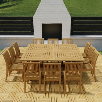 Pyramid 14 pc Teak Dining Set