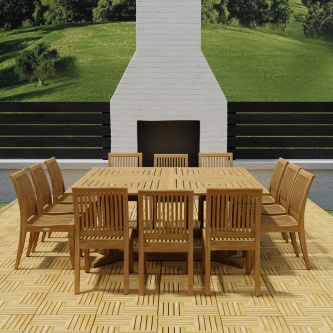 Pyramid 14 pc Teak Dining Set