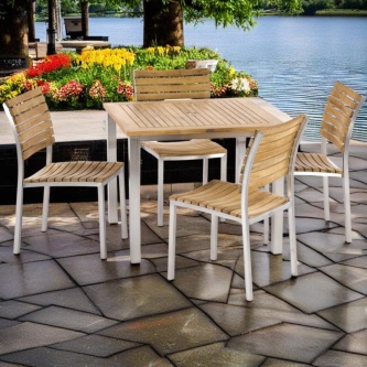 5 pc Vogue Bistro Square Dining Set