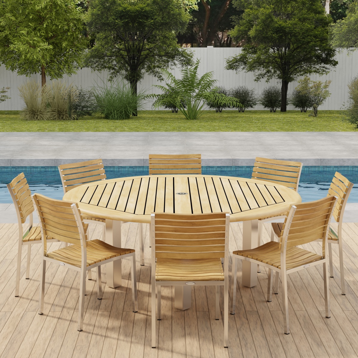 Vogue Teak Dining Set for 8