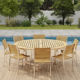 Vogue Teak Dining Set for 8