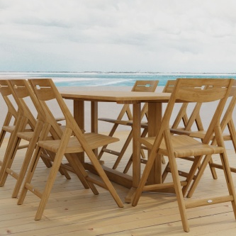 Surf Pyramid Teak Dining Set for 8
