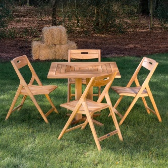 Surf Pyramid Teak Dining Set for 4
