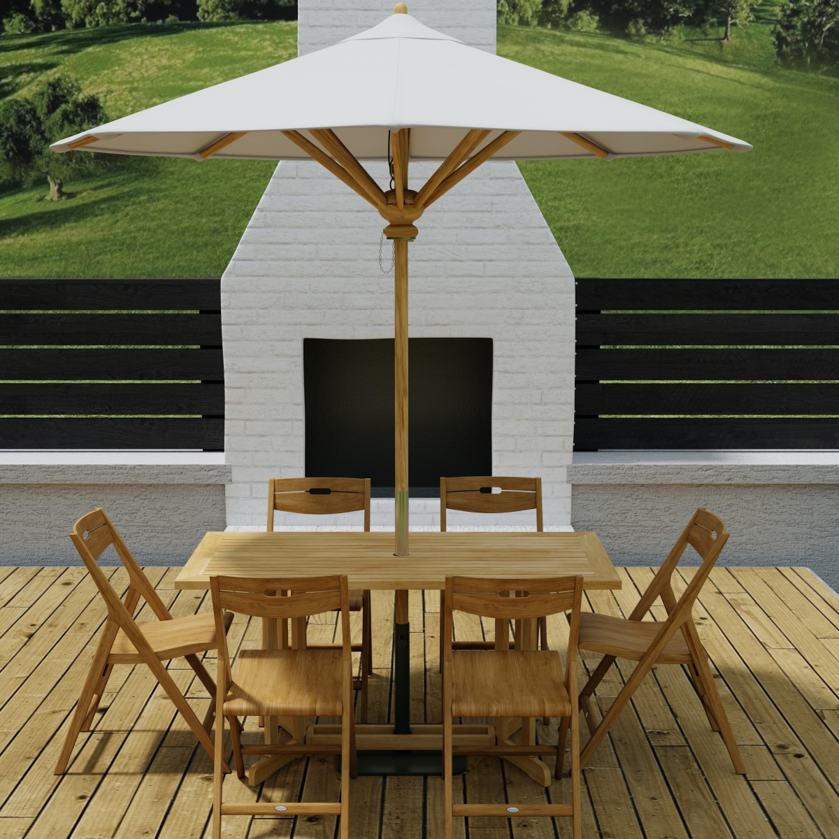 7 pc Surf Nevis Teak Dining Set