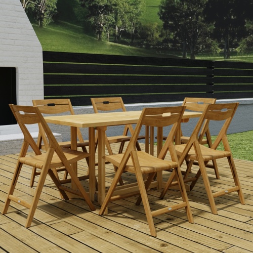 Surf Nevis 5 pc Teak Folding Set - Picture A