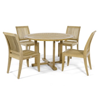 Laguna 4FT Round Teak Dining Set