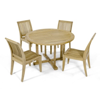 Laguna 4FT Round Teak Dining Set