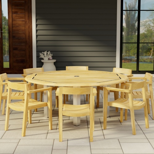Horizon Vogue Teak Dining Set for 8 - Picture A