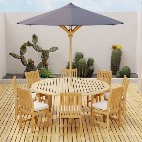 Vogue Veranda Teak Dining Set for 8 - Picture A