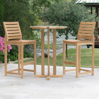Somerset 3 pc Bistro Teak Bar Set