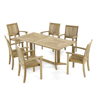 Sussex Pyramid Teak Dining Set for 6