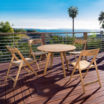 Surf Round Teak Dining Set for 4