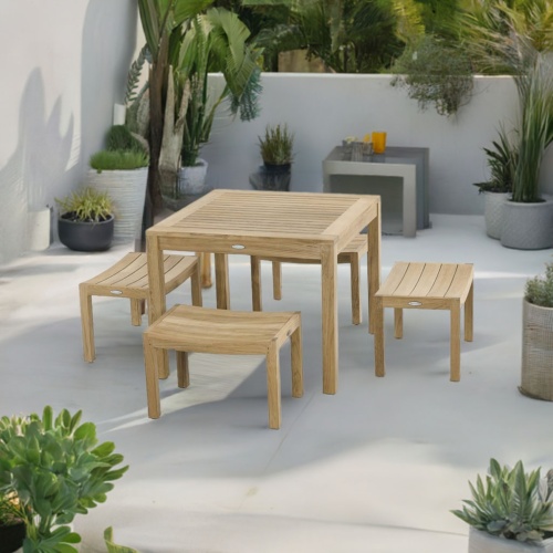 5 pc Square Pacifica Cafe Dining Set - Picture A