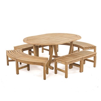 Martinique 7pc Bench Dining Set