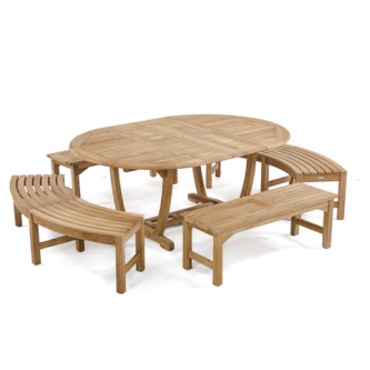 Martinique 5pc Bench Teak Dining Set