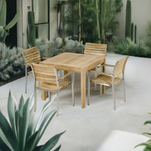 Vogue 5 pc Teak Dining Set - Picture A