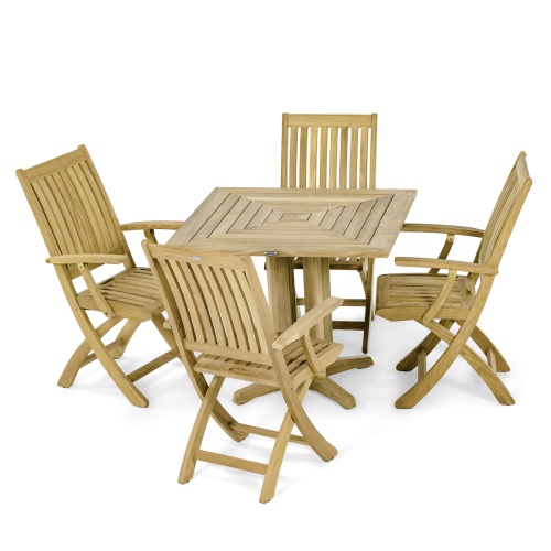 5 pc Barbuda Pyramid Teak Dining Set - Picture A