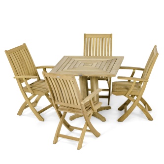 5pc Barbuda Pyramid Teak Dining Set