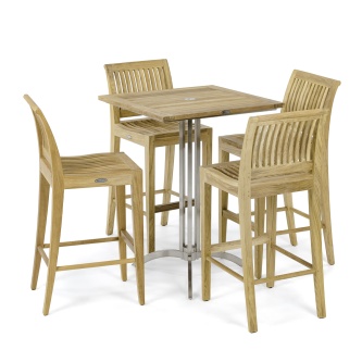 Laguna Side Teak Barstool Set