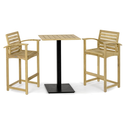 Vogue Rectangular Bar Set with 2 Somerset Barstools - Picture A