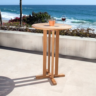 Round Vogue Teak Barstool Set