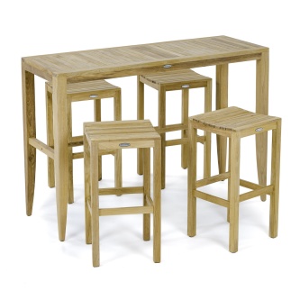 5 pc Laguna Teak High Top Bar Set