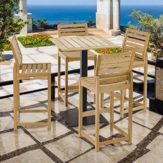 Somerset 5pc Commercial Teak Bar Set