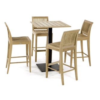 5 pc Laguna Commercial Teak Bar Set