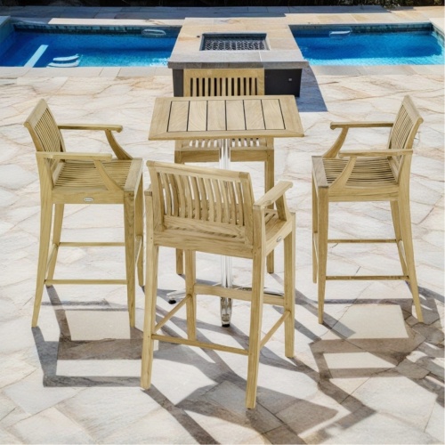 5 pc Laguna Teak Bar Furniture Set - Picture A