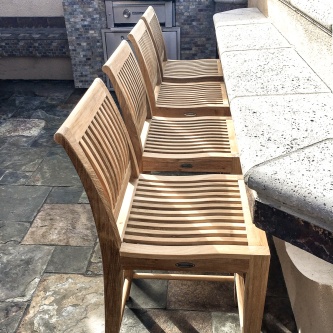 4 Laguna Teak Counter Stools