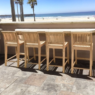 4 Laguna Teak Counter Stools