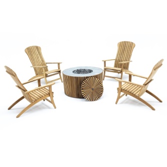 5 pc Agora Fire Table Adirondack Set