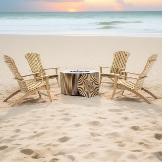 5 pc Agora Fire Table Adirondack Set