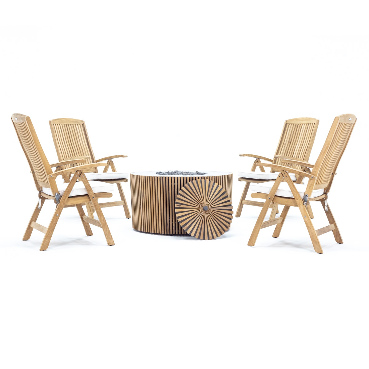 5 pc Agora Fire Table Recliner Set