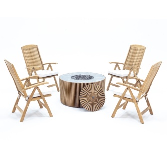 5 pc Agora Fire Table Recliner Set