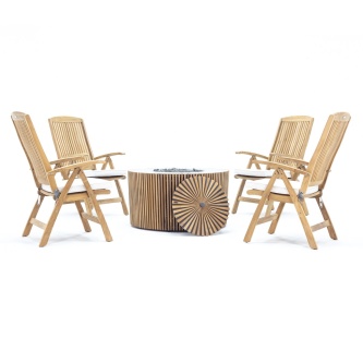 5 pc Agora Fire Table Recliner Set
