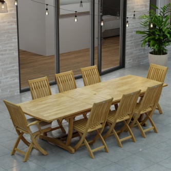 9 pc Veranda Barbuda Teak Dining Set