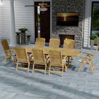 9 pc Dining Set with Recliner Chairs