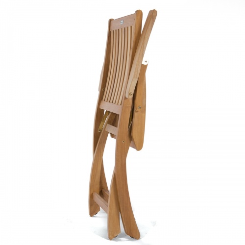 Barbuda Teak Folding Chair and Table Chat Set - Picture L