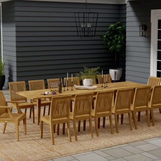 Grand Laguna 15 pc Teak Dining Set