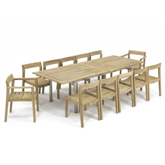 13 pc Horizon Teak Dining Set