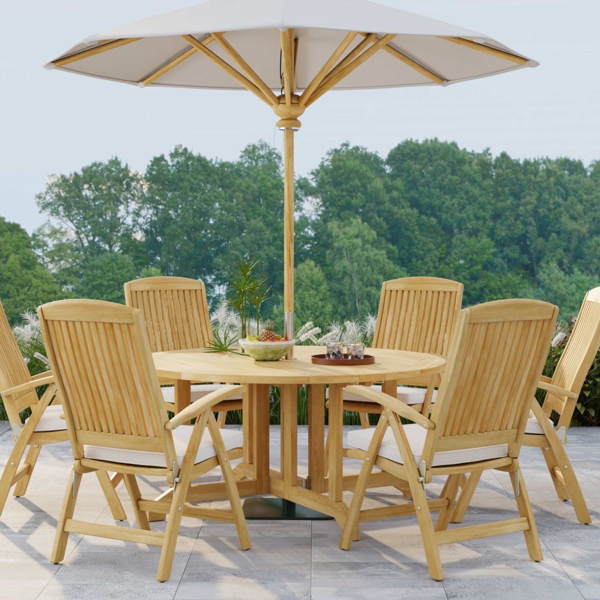 Barbuda Dining Set with 6 Recliners