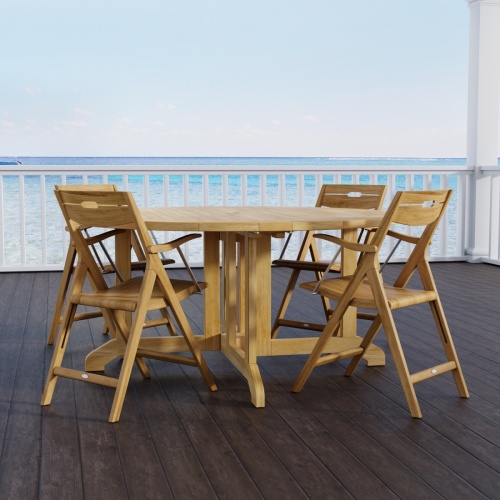 5 pc Barbuda Surf Fold Up Dining Set - Picture A