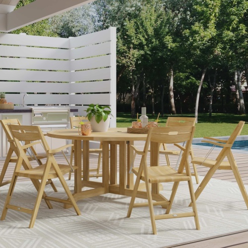 7 pc Barbuda Surf Foldable Dining Set - Picture A